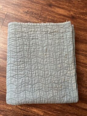 Threshold Queen 100% Cotton Quilt Blue Faded Worn Americana